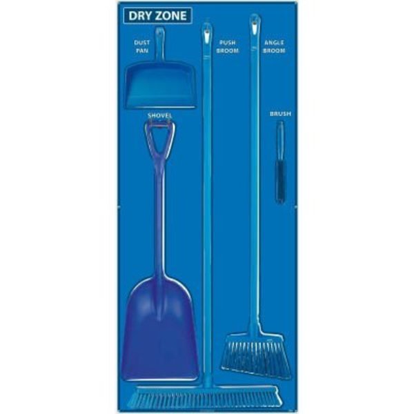 National Marker Co National Marker Dry Zone Shadow Board Combo Kit, Blue/White, 68 X 30, Alum Composite Panel- SBK129ACP